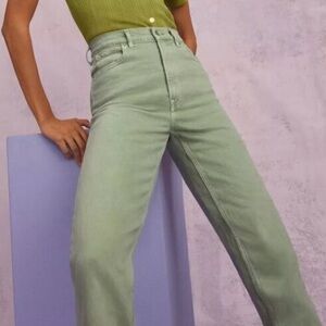 Everlane The Way‎ High Rise Slim Moss Green Pants 28 New With Tags